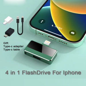 ไดรฟ์ OTG 2TB สำหรับ iPhone แฟลชไดรฟ์ สติกหน่วยความจำสำหรับรูปภาพ 64GB สำหรับ iPhone และ iPad USB ทัมบไดรฟ์ สำหรับโอนและสำรองรูปภาพและวิดีโอ สำหรับ Mac/PC สตอร์เกจภายนอกเข้ากันได้กับ Android พร้อมแอดแปเตอร์ type-c