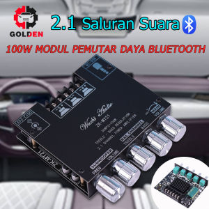 Amplifier Bluetooth 5.0 ZK-MT21 2.1 Channel Penguat Saluran Bluetooth Subwoofer Stereo Saluran ZK-MT21 50W X 2 + 100W Papan Kontrol Nada Bass TPA3116D2 Asli
