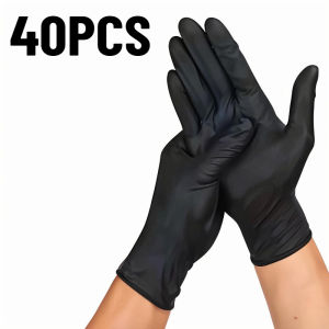 40/70/100PCS Disposable Black Nitrile Gloves Disposable Cleaning Gloves Household Kitchen Bedroom Essential Cleaning Tools