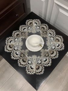 French Lace Corner Table Tablecloth Coffee Table Small Table Mat Table Lamp Mat Retro Girl Posing Props Tea Set Cover Towel Placemat