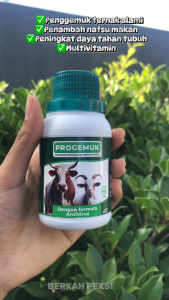 PROGEMUK SUPLEMEN PENGGEMUK TERNAK PENAMBAH NAFSU MAKAN DENGAN FORMULA ANTI VIRUS SAPI KAMBING DOMBA DLL