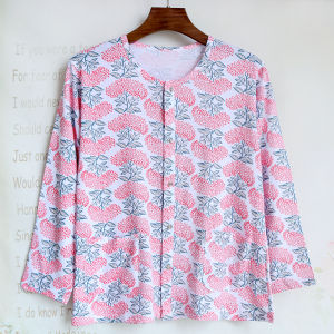 Áo Ngủ Cotton Nguyên Chất Tay Dài Rộng Rãi Cỡ Lớn Cho Phụ Nữ Trung Niên Và Người Cao Tuổi Áo Ngủ Thoải Mái Thoáng Khí Cho Mùa Hè