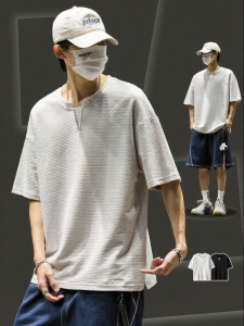 SZON | Áo Thun Cổ V Phong Cách Mỹ Đính Họa Tiết
