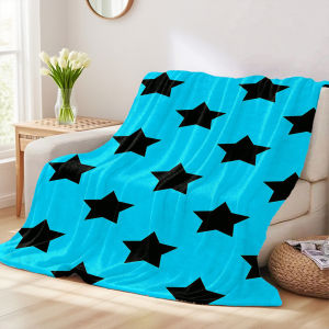 Beast Kingdom | Black Star Grid Flannel Blankets Are Suitable For Sofas Mens Room Decorations Thick And Warm Gifts For Teenagers