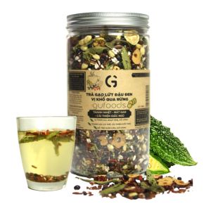 Trà gạo lứt đậu đen GUfoods vị Khổ qua rừng (Mướp đắng rừng) (hũ 500g) - Hương vị độc đáo Giải nhiệt hiệu quả Healthy Eat clean