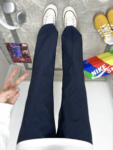 กางเกงขายาวทรงตรงแห้งเร็วสำหรับผู้ชาย กางเกงขายาวทรงตรงบาง ทรงลำลอง สไตล์อเมริกัน ฤดูร้อน กางเกงขายาวทรงตรงแบบตัดเฉียง