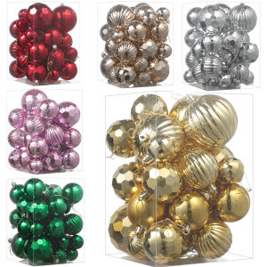30 ชิ้นลูกบอลคริสต์มาส 4-8 ซม.แขวนลูกบอลต้นคริสต์มาสจี้เครื่องประดับสำหรับตกแต่งบ้านปาร์ตี้ 2026 ปีใหม่นาบิดัดอุปกรณ์เสริม