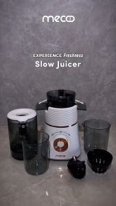 Mecoo Aesthetic Slow Juicer Big Funnel Corong Extra Besar EasyClean 100 Watt Juice Blender Jus Buah