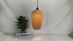 JOYINLED Handmade Rattan Chandelier Japanese Style Bamboo Lamp Pastoral Vintage Restaurant Chandelie Light for Cafe Bar E27 E26