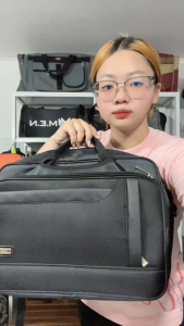 Cặp học sinh đa năng đeo chéo balo 17 inch chất Dù Xốp Thái viền da Kẹp lề cao cấp H1991 {Hình thật}