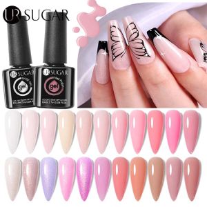 UR SUGAR Rubber Base Gel 2 IN 1 Nail UV Gel Polish Black Brown Soak Off UV LED Nail Art