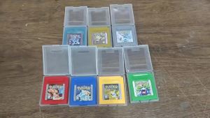 Bandai | Pokemon 16 Bit Video Game Console Cartridge Red Blue Crystal Golden Green Silver Yellow GBC Game Card Pokemon 6 Version