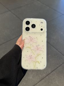 SENBO | Anti-Drop Protective Phone Case Creative Gold Stars Pink Lily Design for Women