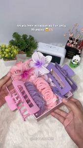 17 MILE Cute Hair Accessories Set Includes Fabric Plush Scrunchies Square Hair Clips Jaw Clips Faux Pearl Hair Ties Bows Hair Ties Flower Mini Hair Clips High Elastic Hair Bands - Suitable For Women And Girls Perfect For Cute Hairstyles
