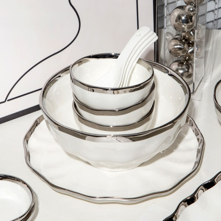 Bát Đựng Cơm Tròn Sang Trọng Thời Trang Bát Đựng Cơm Trắng Sứ Tròn Đơn ...