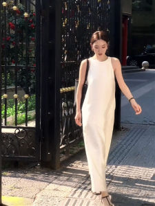 Summer New Gentle Long Sleeveless Dress Womens Loose Atmosphere Elegant Slimming Dress Lightweight New Arrival Gown