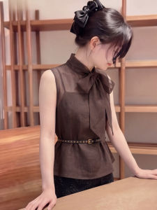 YIKEMAI | Summer New Style Plus Size Design Elegant Commuter Vest-like Sleeveless Shirt