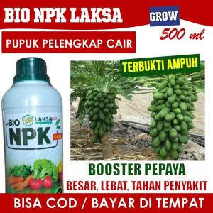 (PALING LARIS) PUPUK NPK CAIR Melebatkan Pepaya California dll Besar Maksimal - Obat Perangsang Pertumbuhan Pepaya Berbuah Lebat Pupuk Pepaya Paling Laris Terbaik isi 500 ML - NPK LAKSA Pupuk NPK Cair Organik Untuk Melebatkan Pepaya Hasil Panen Maksimal