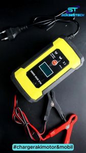 Cas Aki Mobil & Motor 12V 6A dengan Indikator LED Intelligent Battery Charger