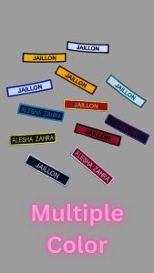 Name Tag Cotton Embroidery Sulam Nametag Sekolah Nama Tanda Custom School Jahit Tempah [1 SET 3 PCS]
