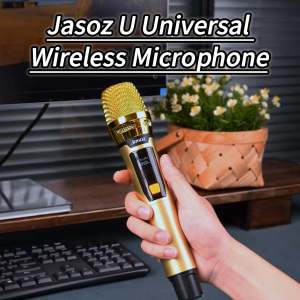 Jasoz Professional Wireless Microphone UHF Handheld Rechargeable Dynamic Microphone For Karaoke With Receiver Speaker