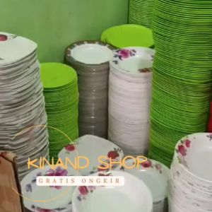 12 PCS PIRING MAKAN 9INCH SEMI MELAMIN MEISYHING MOTIF TIONGKO MERAH TERLARIS