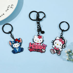 Bandai | Cartoon Anime Hello Kitty Keychain Fashion Cute Key Rings for Friends Exquisite Schoolbag Accessories
