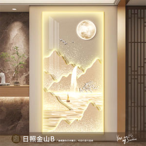 Make a Fortune as Endless as Flowing Water Accessible Luxury Home Entry Entrance Painting Front Door Fancy Wall Lamp Landscape Painting Corridor and Aisle Painting