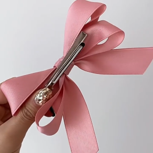 Sty⚡Jepitan Rambut Pita Prancis/Jepitan Tepi Wanita/Aksesoris Rambut Ekor Kuda Ganda Yang Lucu COD