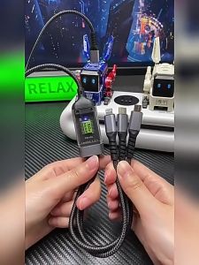 Dây Sạc Tự Ngắt Bọc Dù An Toán Cáp sạc nhanh 100W Tích Hợp 3 Cổng Micro Usb Type C Dùng Cho Mọi Thiết Bị Điện Tử