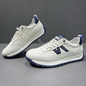 Fashionable Casual Sport Shoes for Men Premium Cowhide Leather Upgraded Fall 2025 Style Classic Plain Toe Thickened Sole