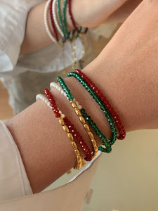 GOOYNN | Elegant Double Layered Glass Pearl Bracelet