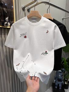 Áo Thun Nam Tay Ngắn in Họa Tiết Cao Cấp Thời Trang Mùa Hè 2025 Cổ Tròn in Họa Tiết Sáng Tạo Thường Ngày Chống Bong Bóng