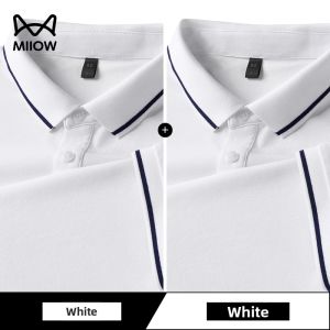 MiiOW | Semi-Silky Piqué Cotton Short Sleeve Polo Shirt For Summer