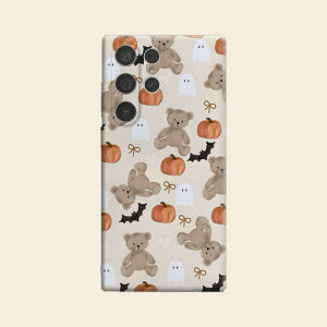 Autumn Bear Ghost Print Luxury Fashion Full Lens Protective Case for Samsung Galaxy S26 S25 S24 A56 A36 Plus Ultra