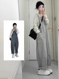 XUECAIQI | Plus Size Petite Loose Striped Jumpsuit Set