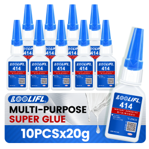 LOOLIFL 414 10Pcs 20G Super Glue Multi Purpose Strong Cyanoacrylate Adhesive For Plastic Rubber Metal Fast Setting Repair Glue