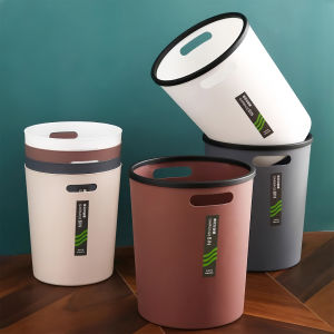 Home Use Trash Can Office Toilet Bathroom Bedroom Living Room Creative Classification Toilet Paper Basket round Shape 10L Capacity