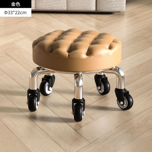 Modern Minimalist Folding Chair with Casters Home Furniture Small Stool with Backrest for Baby Sitting in Living Room