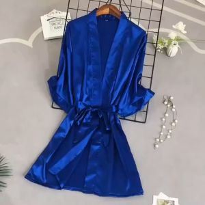 ELMORA | BT004 Baju Tidur Kimono Wanita Piyama Set Lace Bahan Satin Import Calor Sutra