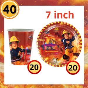 Hasbro | Fireman Sam Firefighter Theme Balloon Fire Truck Design Birthday Decor Helicopter Balloon Foil Balloon for Birthday Party