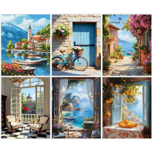 Painting By Numbers DIY Room Wall Art Pictures By Number Landsape for Adults Canvas Painting Numbers Home Decoration