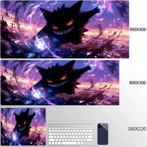 Bandai | Pokemon Gengar 90x40cm XXL Miếng Lót Chuột Chơi Game Dễ Thương Anime Girl Gabinete Game Thủ Để Bàn Thảm Cao Su Bàn Phím Phụ Kiện Cho Máy Tính
