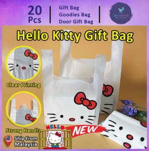 Gift Bag 20pcs Goodies Bag Door Gift Birthday Wedding Party (23) Hello Kitty Plastic Bag Handles Packaging Cartoon Beg Shopping Retail Snack Singlet