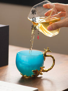 Luxurious Dragon And Phoenix Blessing Large Size Single Tea Cup by Purple Spring Ridge Chinese Style Handmade Dining Utensils