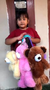 Boneka Beruang Teddy Bear Tas Ransel Gendong Anak Sekolah Bahan Rasfur Halus