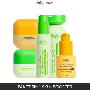 Reglow Skincare Dr Shindy Ori Paket Booster 5in1 Whitening Skincare Wajah Glowing Mencerahkan Wajah