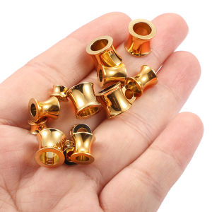 Stainless Steel 18K Gold Trumpet Beads Big Hole Beads DIY Bracelet Leather Rope Jewelry Accessories Materials