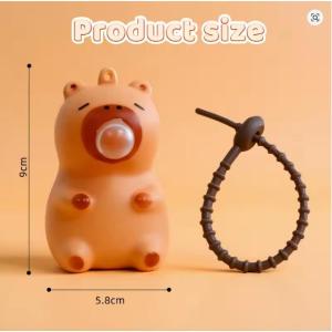Capybara Pinch Toy Squeeze Blowing Bubble Funny Stress-relieving Toys Decoration Backpack Keychains Fidget Toys Party Gifts