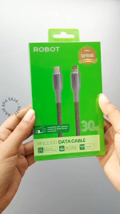 Kabel Charger USB Tipe C to Lightning 3A 30 Watt Power Delivery Quick Charge Fast Charging Type C Lighting Robot RNCL100